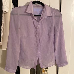 Urban Outfitters Lavendar Semi Sheer Button Down Blouse